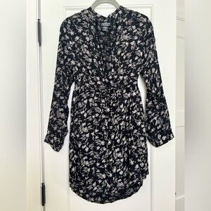 Angie Black and White Floral Long Sleeve Dress (Medium)